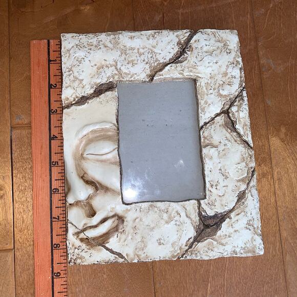 Ceramic 3D Picture Photo Family Frame with Face and Photo boho art moon face - Picture 7 of 8